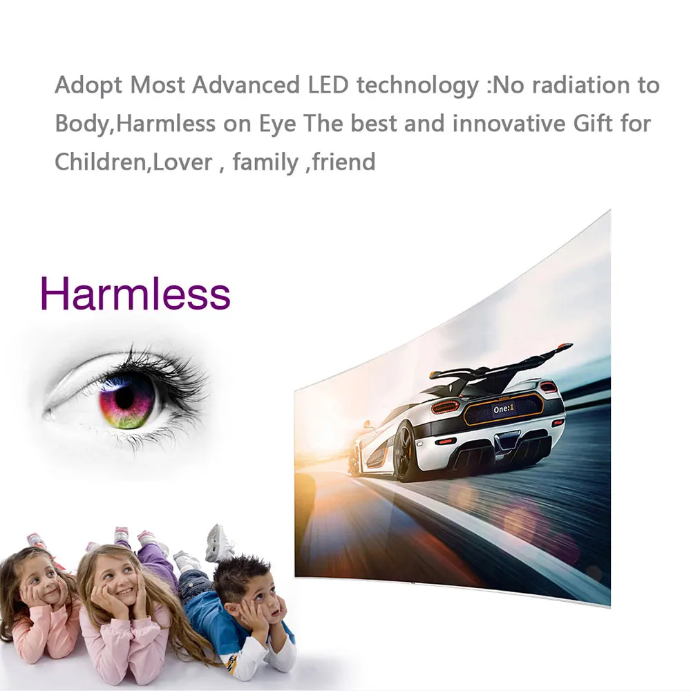 Портативный проектор Uhappy U45 Pro Led 1080P мини-проектор домашний кинотеатр(Поддержка HDMI, USB, VGA, AV, tv) 18000K цвет с HDMI кабелем