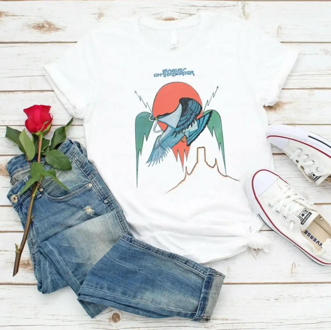 Женская Винтажная футболка унисекс Повседневная рубашка с принтом Орлов на