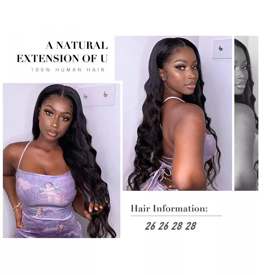 Luvin Body Wave 28 30 32 малазийские волосы 1 3 пучка сделка Необработанные 100% Человеческие