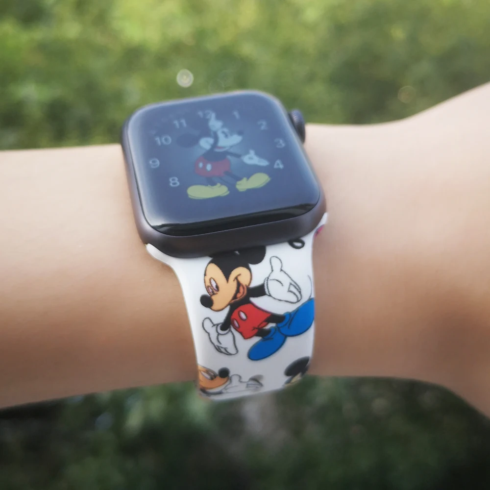 Мультфильм браслет с подвеской в виде мыши ремешок для iwatch серии 4 3 2 1 40 мм 44 мм спортивный силиконовый ремешок для Apple watch 38 мм 42 мм женский браслет