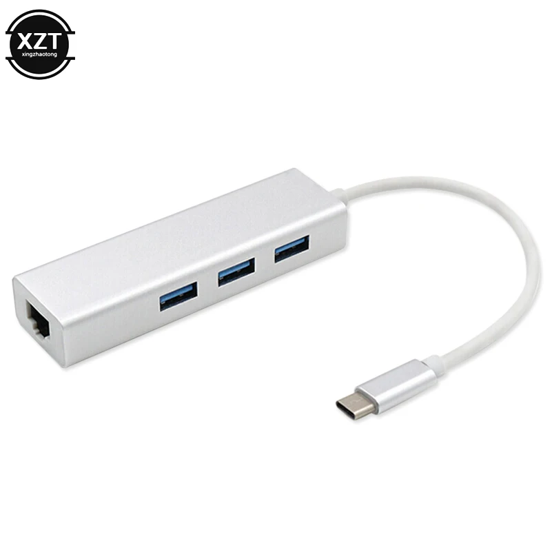 Адаптер Ethernet Type C для сетевой карты RJ45 проводной 10/100 Мбит/с гигабитный USB 1000