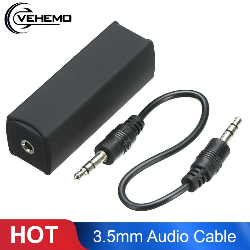 Vehemo 3.5mm Audio Cable Black Ground Loop Noise Isolator Noise Filter Home Stereo System Noise Isolator Home Cars Premium