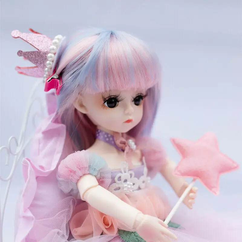 

1/6 мини BJD кукла девочка + макияж + глаза + парик + одежда + туфли полный комплект Детские куклы игрушки силиконовые модные куклы CN (производств...