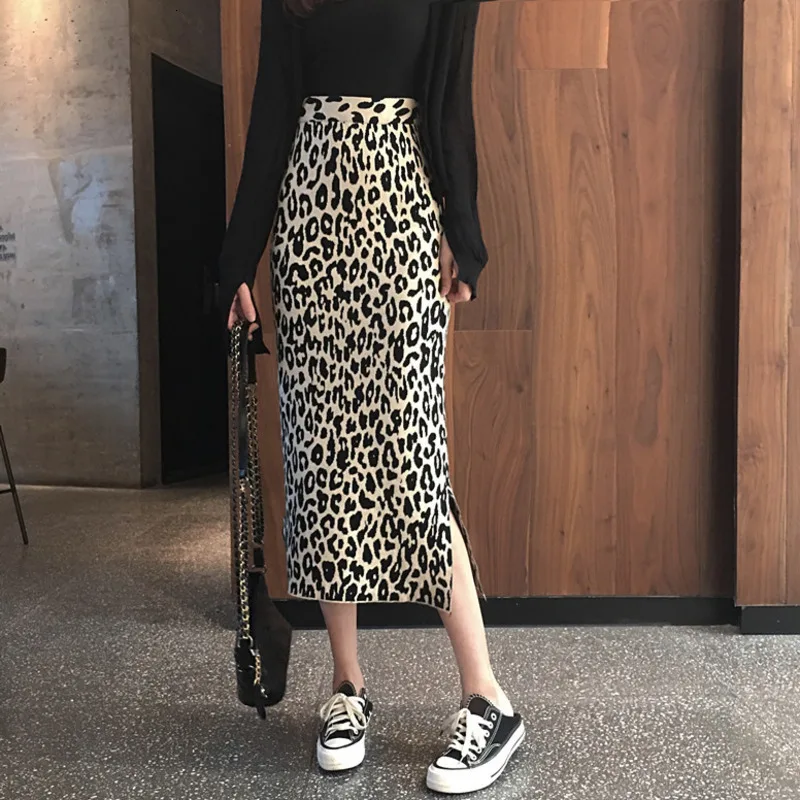 Женская облегающая юбка-карандаш с высокой талией и разрезом | одежда