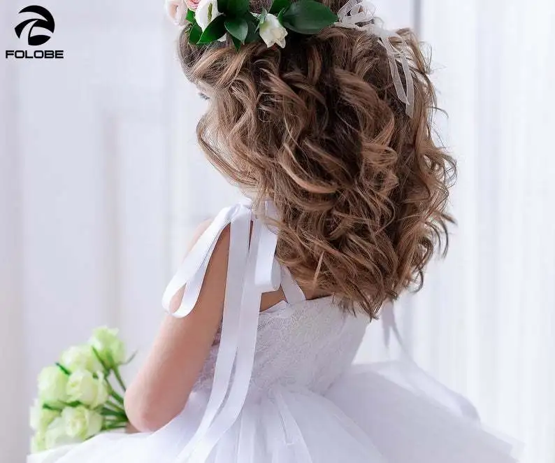 Белый Платья для младенцев с фатиновой юбкой подростков подружки невесты