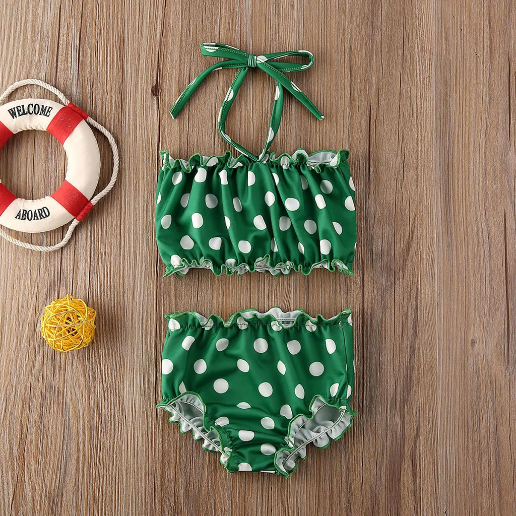 Купальный костюм для девочек детский купальник в горошек Детские комплекты