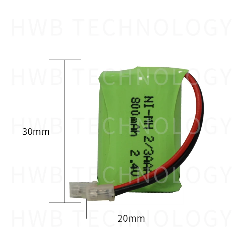 2PCS/lot New Ni-MH 2/3AAA 2.4V 500mAh 2/3 AAA Rechargeable Battery Pack With Plugs For Cordless Phone Free Shipping | Электроника