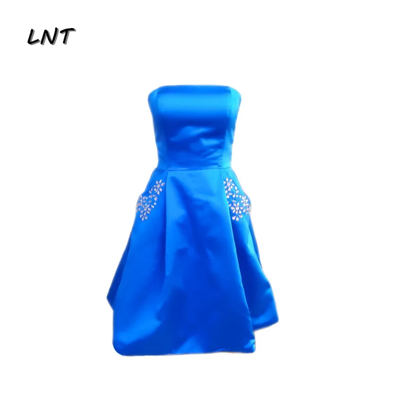 Платье без бретелек голубое короткое платье Hoco для вечеринки Бальные платья на