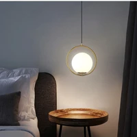 modern round glass ball pendant light iron e27 hanglamp for living room bedroom dining room hanging indoor lighting fixture