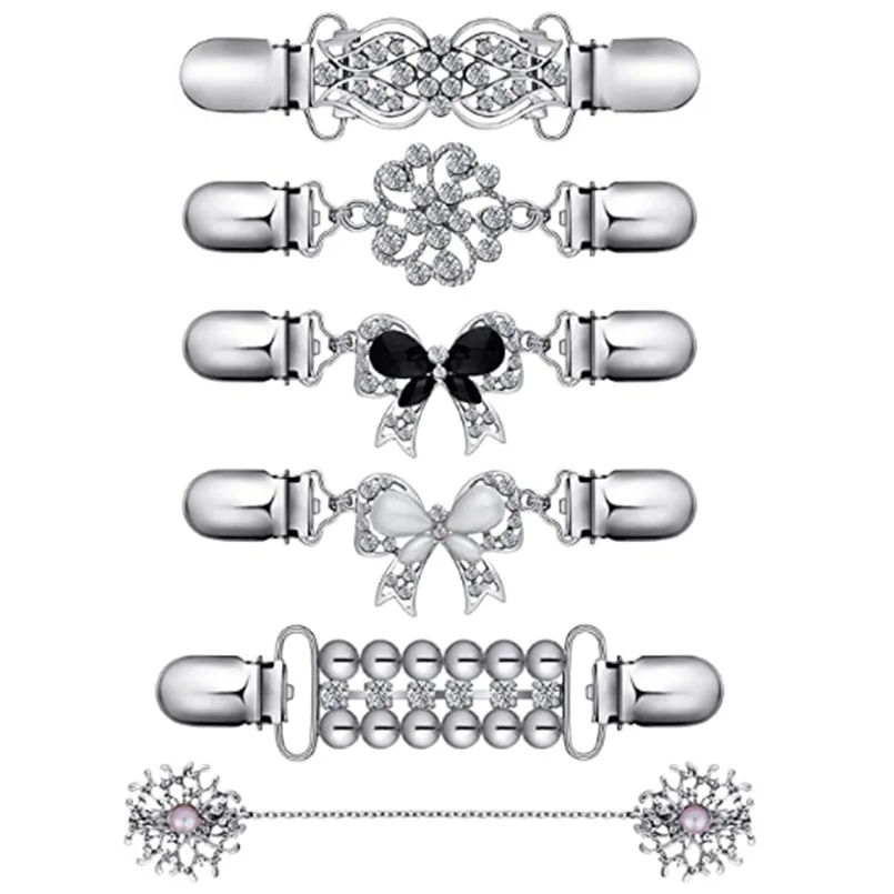 Новый 6 шт. Набор Винтажный свитер с отложным воротником зажимы кардиган воротник