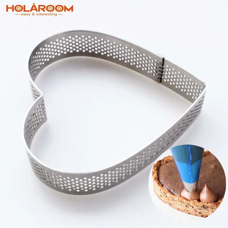 Нержавеющая сталь торт пиццы десерт пирог кольцо в форме сердца плода