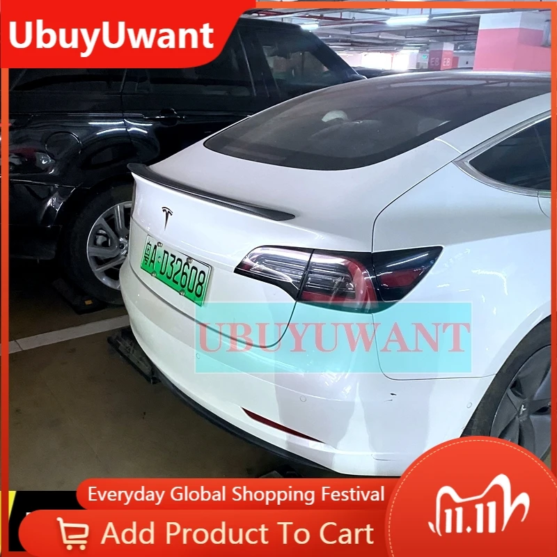 

Высокопроизводительный спойлер для крыла багажника Tesla Model 3 2017-2021 из углеродного волокна M3 Style, спойлер для багажника из смолы