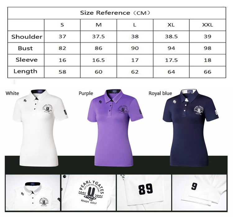 

New Golf Short Sleeve T-shirt Women's Top Summer Ventilation Slim Body Sweat Free Golf Clothes