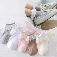 new baby lace lace boat socks thin section cotton socks newborn female baby non slip floor socks