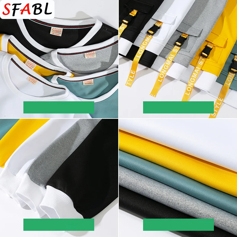 

SFABL Casual O-Neck Solid Hoodie Sweatshirt Menâ€˜s Autumn Spring Hip Hop Streetwear Male High Street Pullover Hoodie Tops Fashion