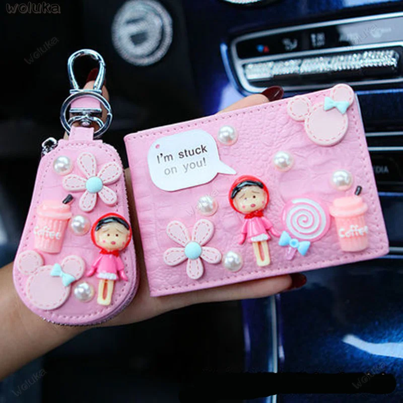 Car supplies cartoon car key bag set universal driver's license card wallet with different colors CD50 Q04 | Автомобили и