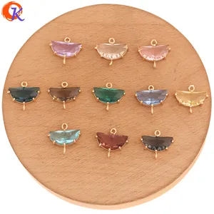 Сердечный Дизайн 50 шт. 14*16 мм аксессуары для ювелирных изделийDIY Изготовлениеконнекторы с кристалламиполукруглой формыручная работафурнитура для сережек