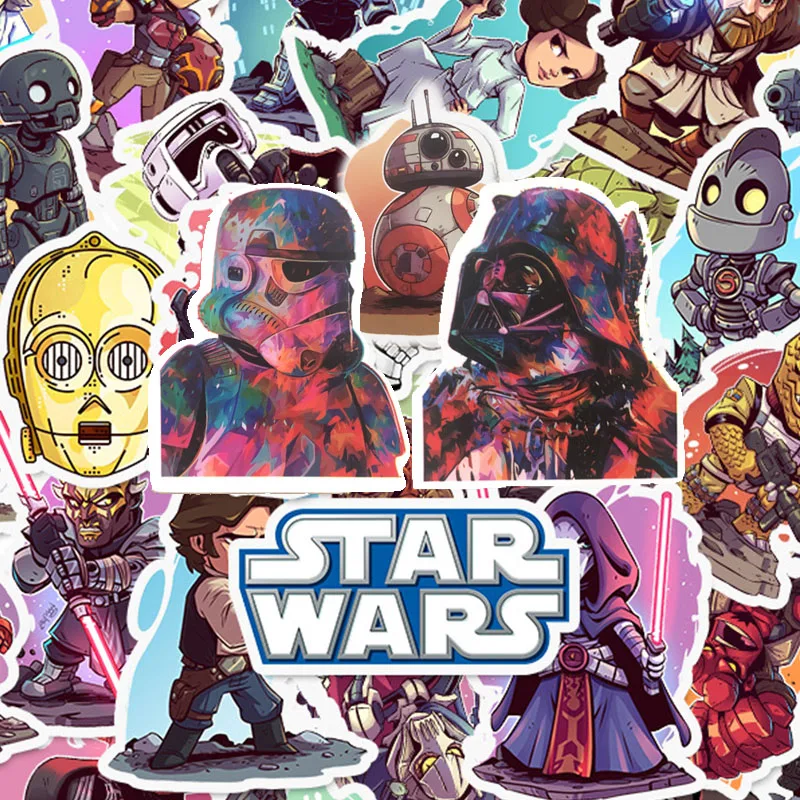 50 шт. наклейки STAR WARS s Pack персонажи фильмов наклейка для самодельный скейтборд мотоцикл багаж ноутбук стикеры с рисунком из мультфильма наборы
