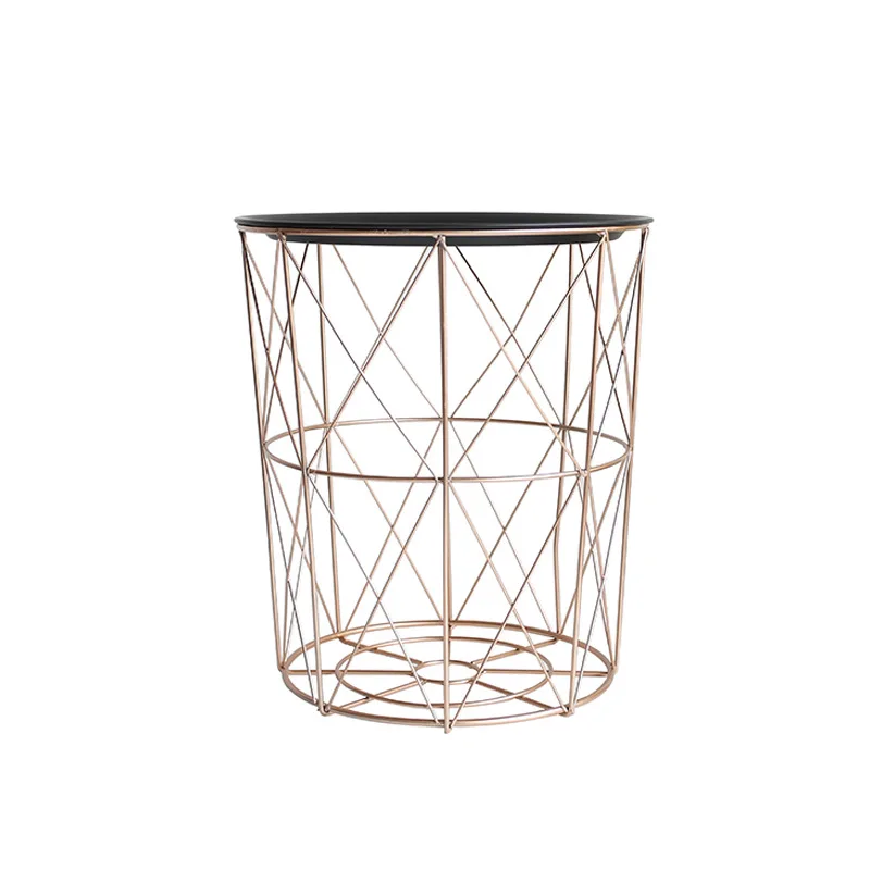 

NORDIC STORAGE BASKET SIMPLE AND MODERN WROUGHT IRON SOFA SIDE SMALL COFFEE TABLE BEDROOM STORAGE OF DIRTY CLOTHES WITH LID
