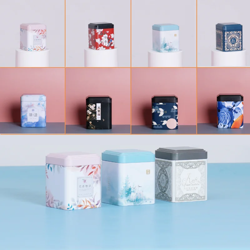 Tee Versiegelt Box Küche Lagerung Container Jar Zinn Platz Können Candy Eisen Kanister Vintage Tee Box