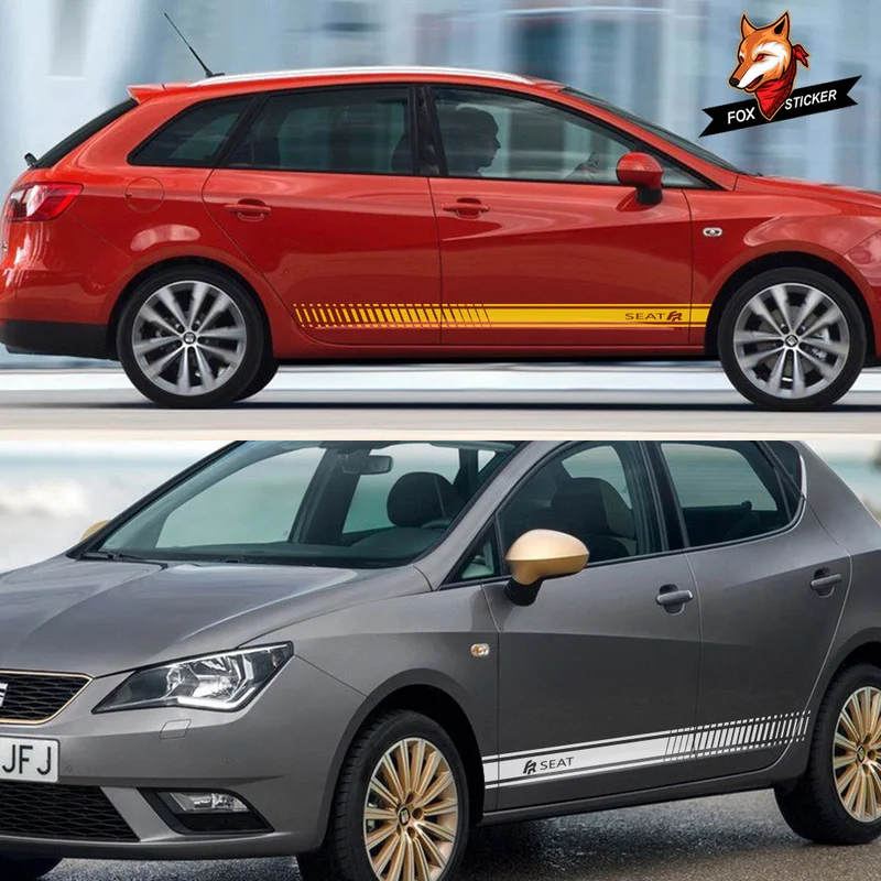 Наклейки на автомобильные двери и боковые юбки 2 шт. для Seat FR Leon MK3 MK2 Tarraco Ibiza 6J 6L Altea