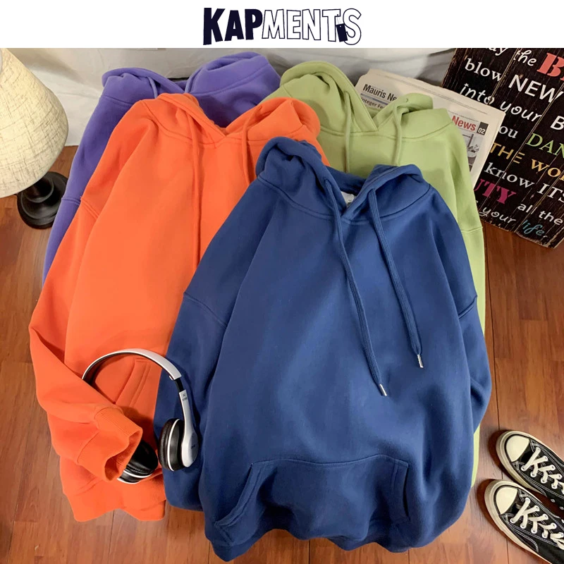 KAP Мужская TS мужская Японская уличная одежда однотонные толстовки с капюшоном 2020
