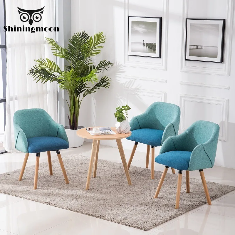 Скандинавский деревянный тканевый стул обеденный обивка гостиная кухня кафе