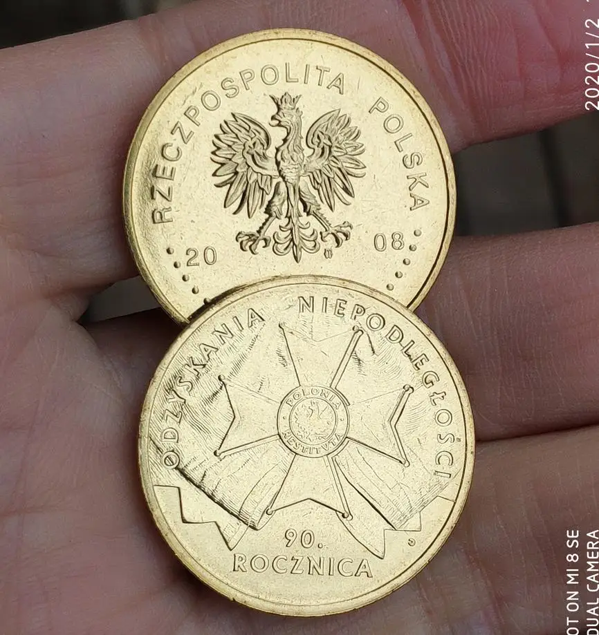 27 мм 2008 Poland 100% натуральная копилка оригинальная коллекция|Значки| |