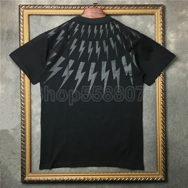 

2021 summer Designer Luxury Fashion brand Mens clothing T Shirt geometry classic lightning print T-shirt Cotton Tshirt Tee Top
