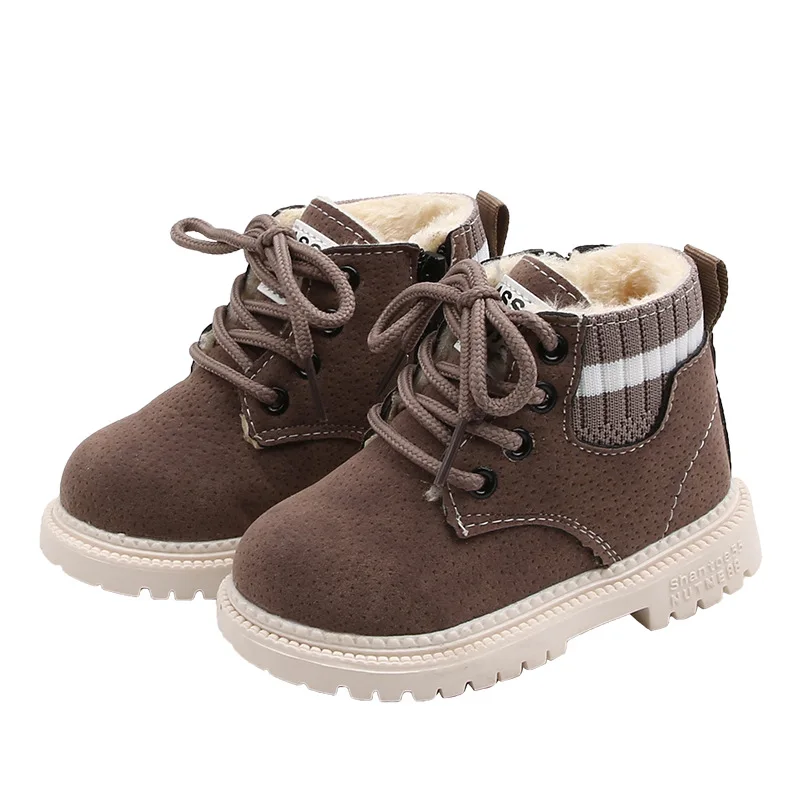 

Children Casual Shoes Autumn Winter Martin Boots Boys Shoes Fashion Leather Soft Antislip Girls Boots 21-30 Sport Running Shoes
