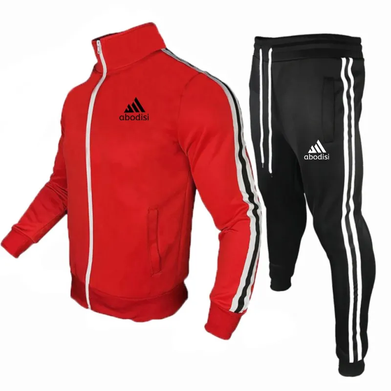 

New Brand Men Tracksuit 2 Pieces Men's Jacket Casual Zipper Jackets Sportswear+Pants Sweatshirt Sports Suit Men Sets Clothing