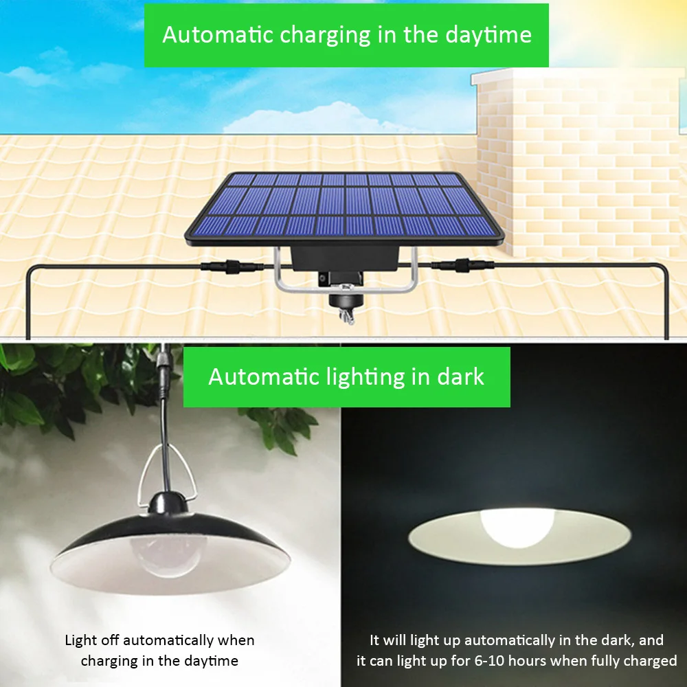 

Solar Pendant Lights Double Head Indoor Outdoor Solar Hanging Lamp With Warm White/White Light For Garden Decoration Outdoor