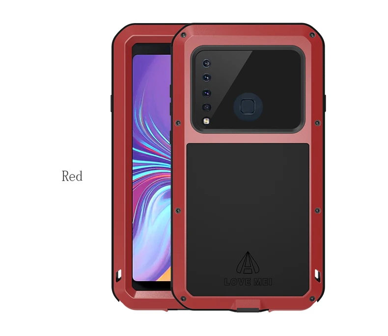 Красный Ударопрочный чехол для samsung Galaxy A9 металлический Fundas для samsung Galaxy A9 Coque прочный анти-осенний защитный чехол для телефона - Цвет: Красный