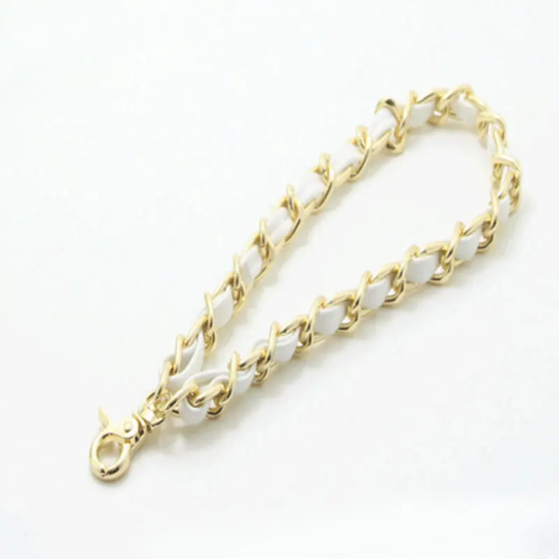 

2019 fashion Casual new Light Gold Retro bag belt Leather With metal chain bag strap high quality acessories for bags