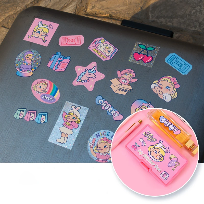 

5 Box Cute Cartoon Hand Account Sticker Set DIY Album Deco Suitcase Waterproof Laser Decoration Sticker