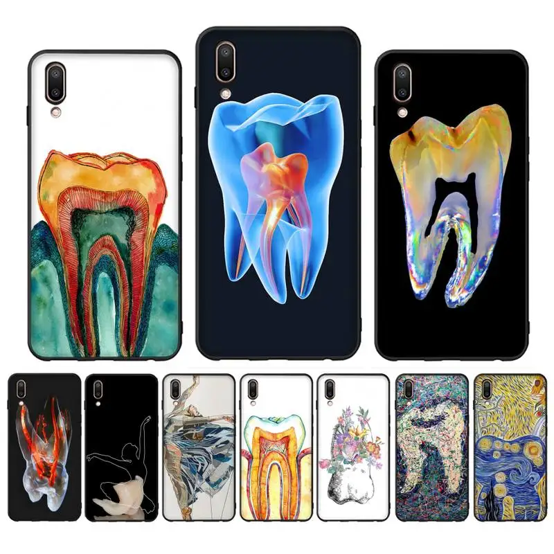 

Dentist Tooth Pattern Phone Case Case For Oppo Reno Realme C3 6Pro Cover For vivo Y91C Y17 Y19 Funda Capa
