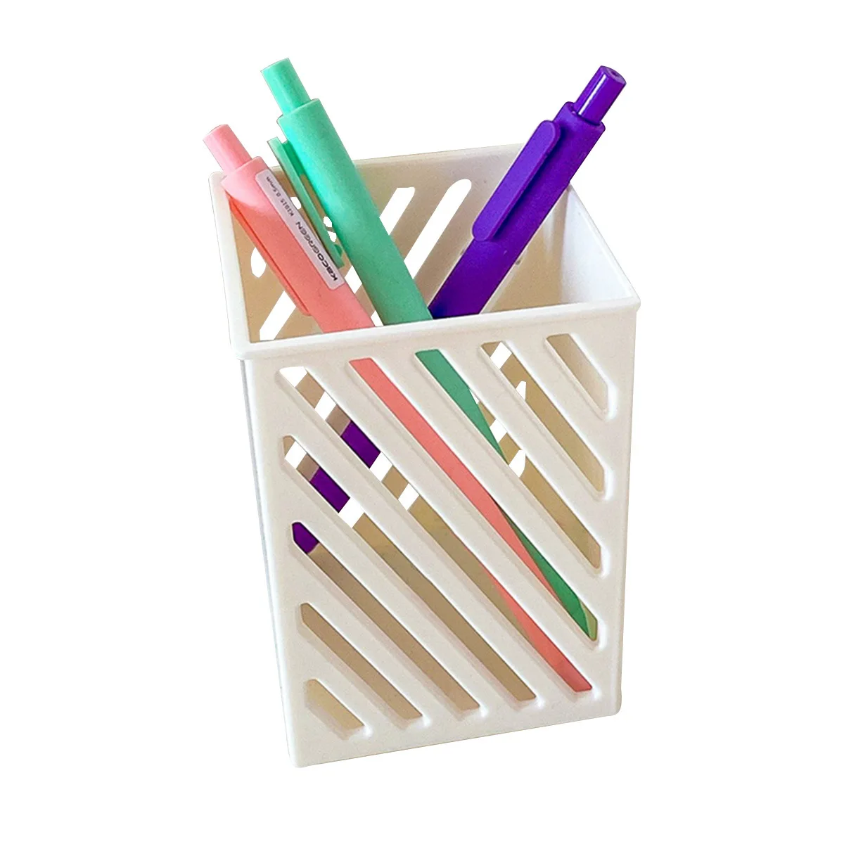 

Simple modern style stationery pen holder creative wall-mounted debris storage box punch-free hollow storage bucket