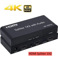 4k 60hz hd 2 0 splitter 1x2 with optical spdif 3 5mm stereo audio extractor video converter adapter laptop pc 1 to 2 tv monitor