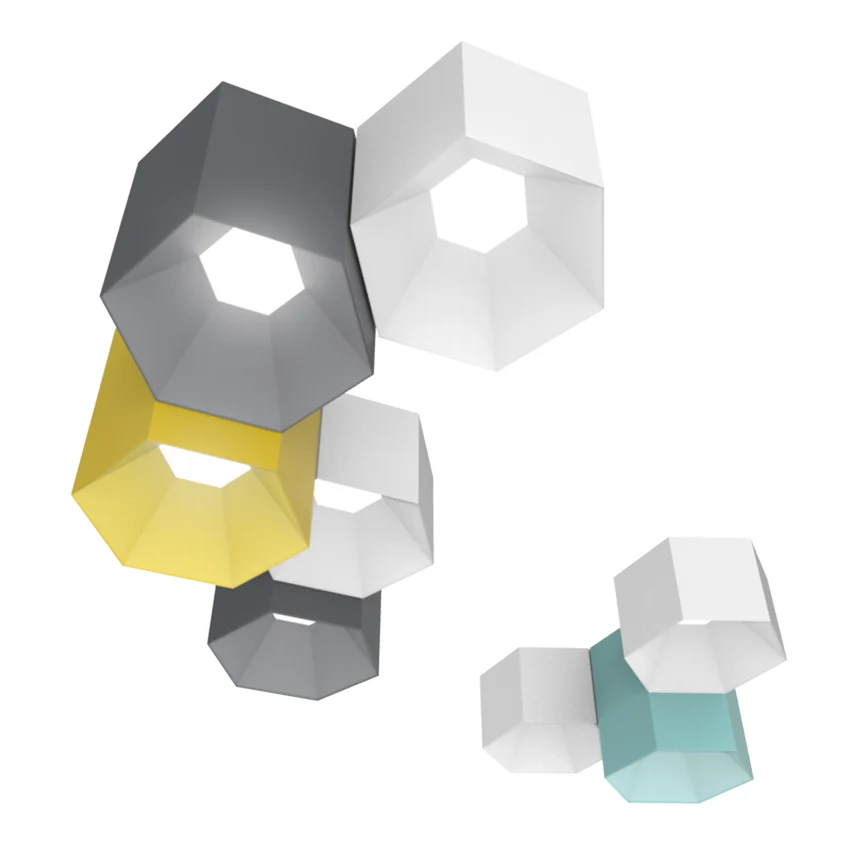 

Nordic Minimalist Design Geometric Hexagonal Ceiling Lamp Modern Living Room Ceiling Lights Bedroom Corridor Aisle Home Lighting