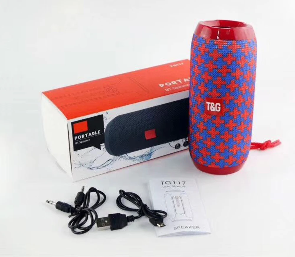

TG117 Portable Bluetooth Speaker Wireless Bass Column Waterproof Outdoor USB Speakers Support AUX TF Subwoofer Loudspeaker