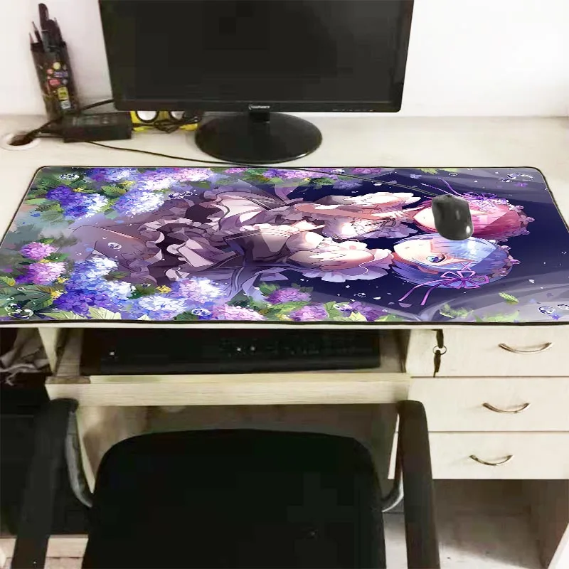 Большой скоростной коврик для мыши Mairuige с аниме девушкой ReZERO игровой