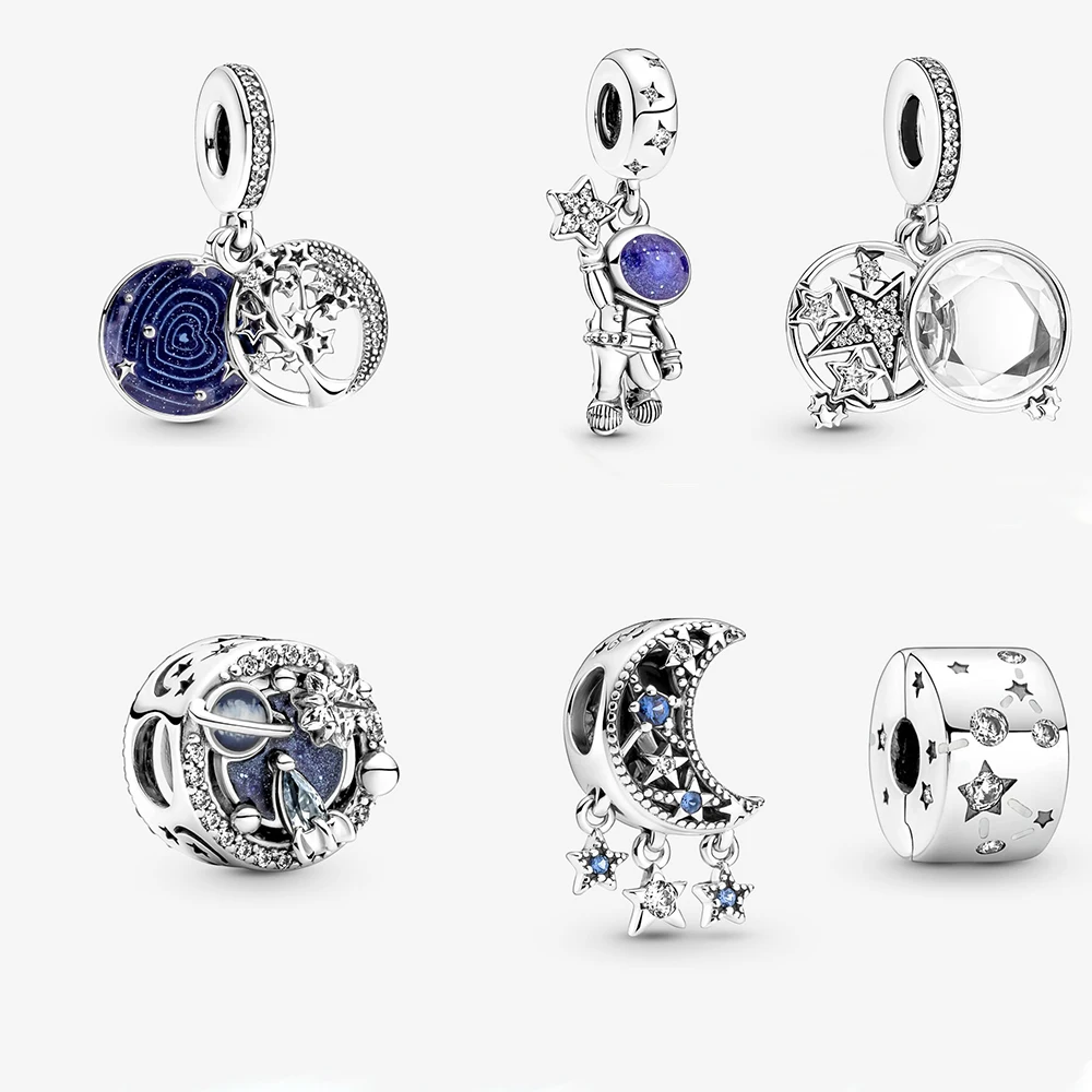 Fit Original Pandora Charm Bracelet 100% 925 Sterling Silver Astronaut Pendant Star Charm Beads 2021 New Galaxy Series Jewelry Fit Original Pandora Charm Bracelet 100% 925 Sterling Silver Astronaut Pendant Star Charm Beads 2021 New Galaxy Series Jewelry