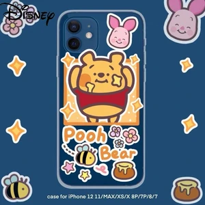 Disney Cute Pooh Couple Phone Case for iPhone13 13Pro 13Promax 12 12Pro Max 11 Pro X XS MAX XR 6 7 8 Plus Protective Case