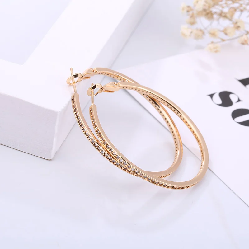 Женские простые серьги кольца MAIKALE большие круглые золотого и серебряного цвета