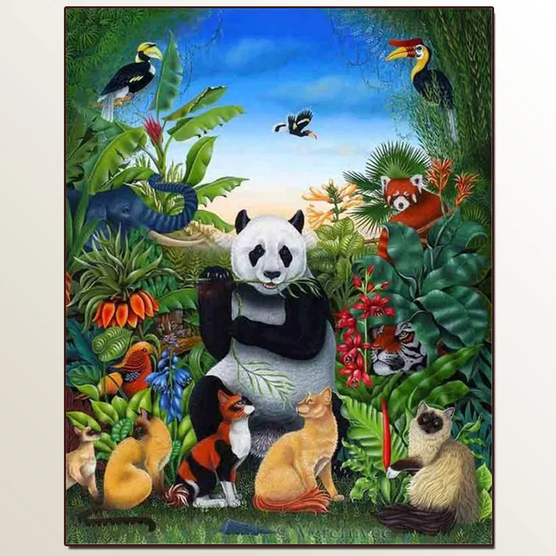 Мультяшная алмазная живопись панда Алмазная вышивка медведь полный