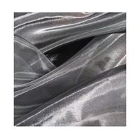 width 55 high end silver double glossy smooth organza fabric by the half yard for dress shirt material