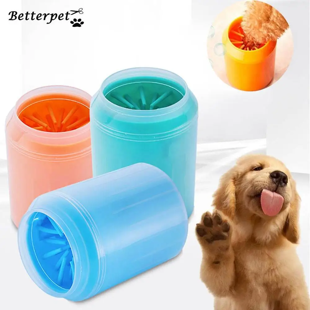 Собачье приспособление для очистки лап Мягкий силикон портативная машинка мытья