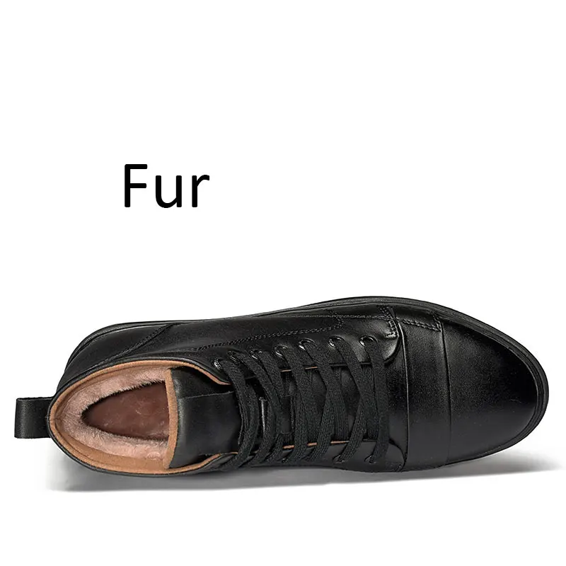 CLAXNEO мужская кожаная обувь дизайн повседневная мужские зимние ботинки плюш мех