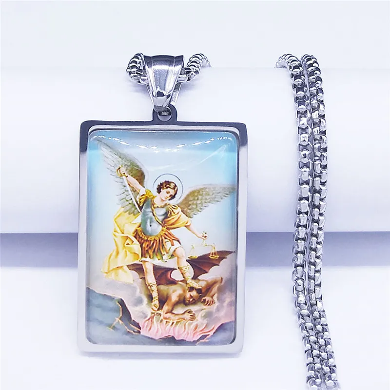 Колье из нержавеющей стали и стекла для мужчин женщин ювелирное изделие с