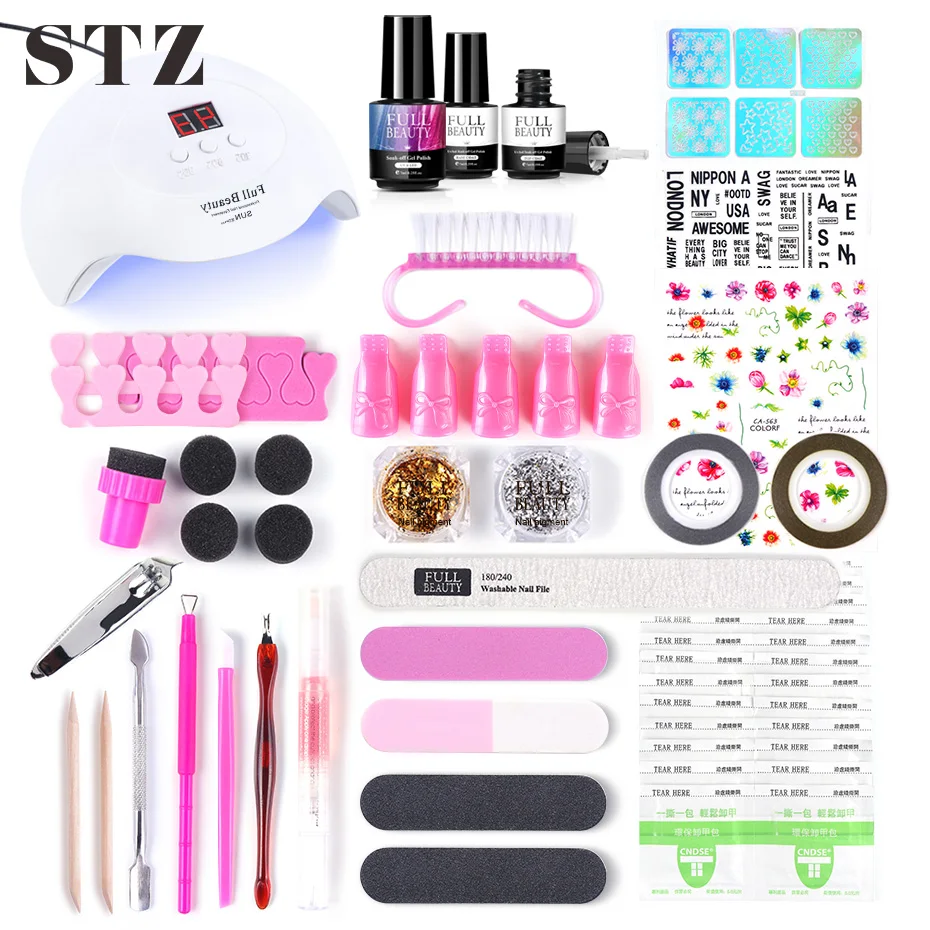 Набор для маникюра STZ светодиодная лампа сушки ногтей подвески гель лака
